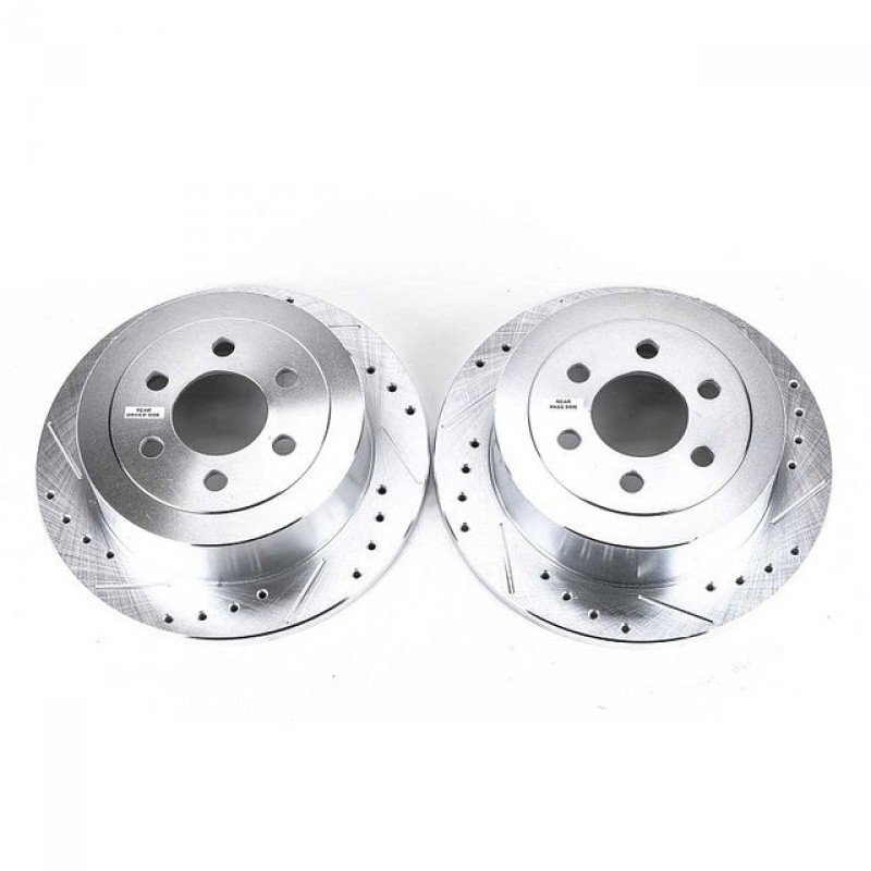 Power Stop Rear Pair of Drilled and Slotted Brake Rotors for 03-04 Dodge Dakota
