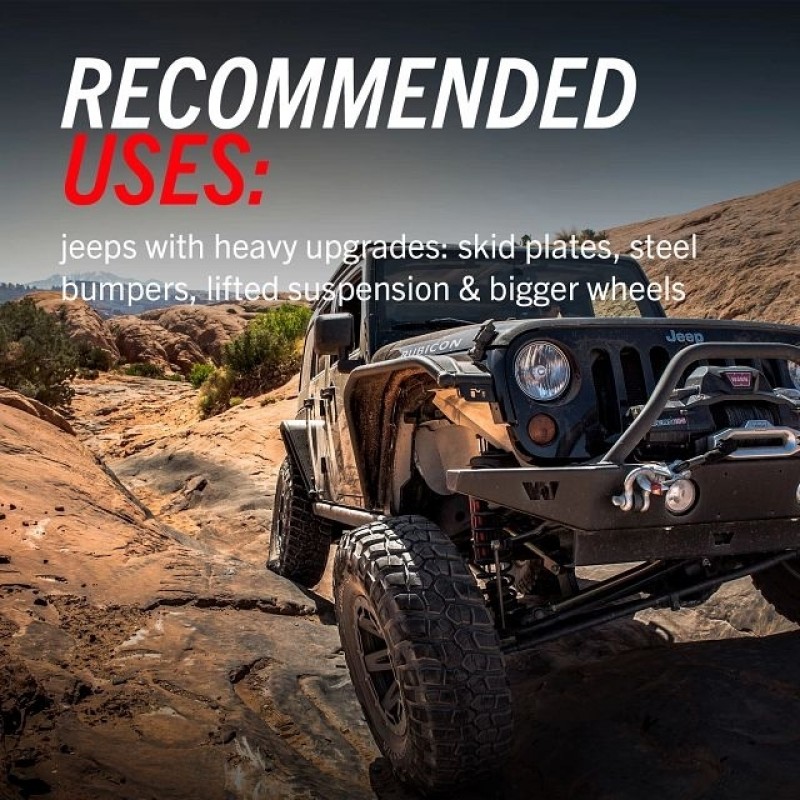 Power Stop Front and Rear Big Brake Conversion Kit with OE Length Brake Hose for 07-18 Jeep Wrangler JK and JK Unlimited