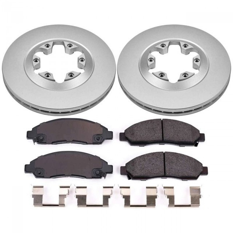 Power Stop Front Geomet Coated Brake Rotor and Pad Kit for 04-08 Chevrolet Colorado and GMC Canyon