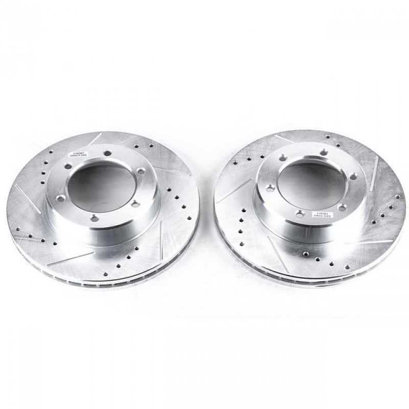 Power Stop Front Pair of Drilled and Slotted Brake Rotors for 91-96 Toyota 4Runner
