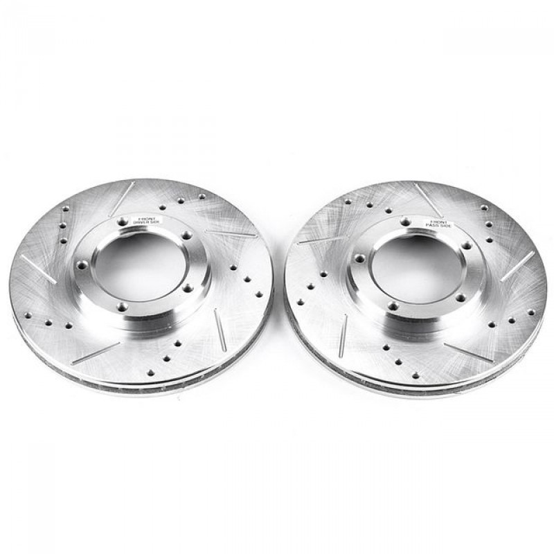 Power Stop Front Pair of Drilled and Slotted Brake Rotors for 95-04 Toyota Tacoma