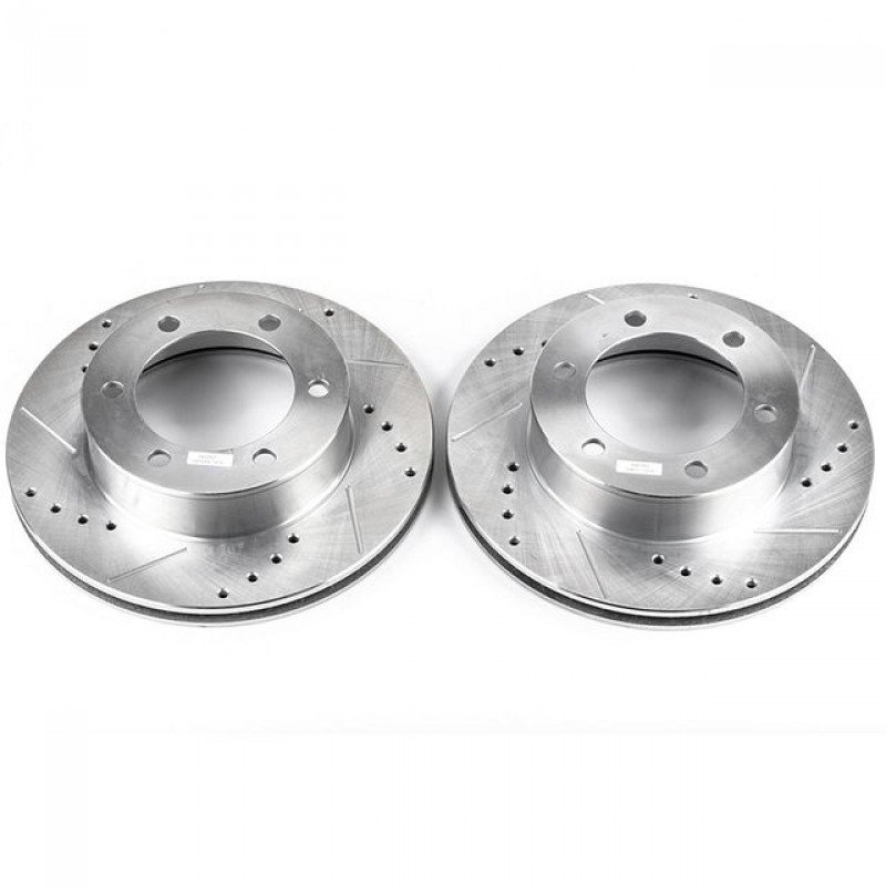 Power Stop Front Pair of Drilled and Slotted Brake Rotors for 95-04 Toyota Tacoma, 96-02 4Runner