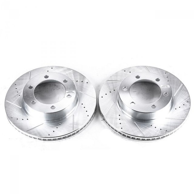 Power Stop Front Pair of Drilled and Slotted Brake Rotors for 00-06 Toyota Tundra