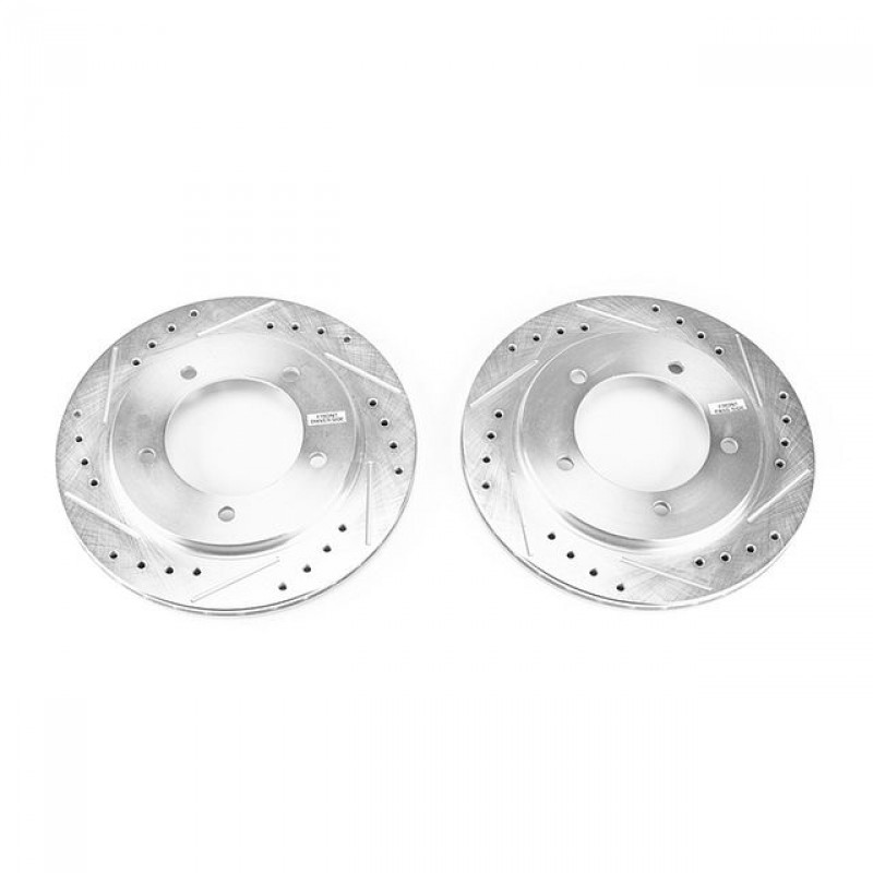 Power Stop Front Pair of Drilled and Slotted Brake Rotors for 99-04 Chevrolet Tracker