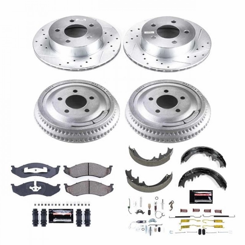 Power Stop Front and Rear Z23 Evolution Brake Drum Kit for 92-99 Jeep Cherokee XJ