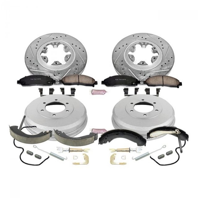 Power Stop Front and Rear Z23 Evolution Brake Drum Kit for 04-08 Chevrolet Colorado and GMC Canyon