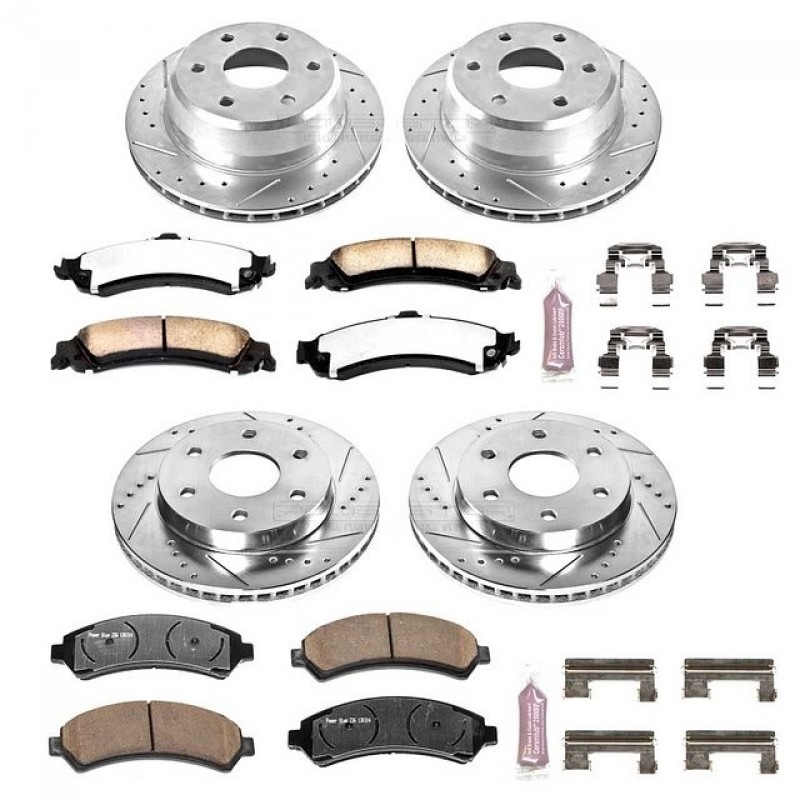 Power Stop Front and Rear Z36 Truck & Tow Brake Pad and Rotor Kit for 01-05 Chevrolet Silverado and GMC Sierra 1500