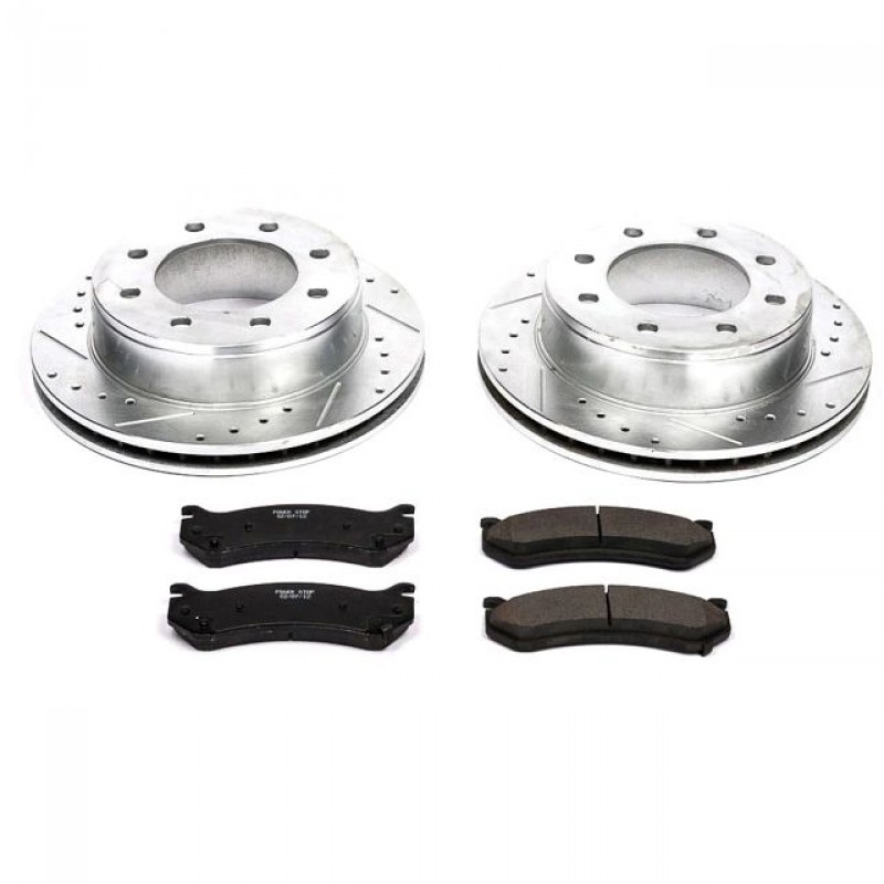 Power Stop Rear Ceramic Brake Pad and Drilled & Slotted Rotor Kit for 05-06 Chevrolet Silverado and GMC Sierra 1500, 2007 Classic Model