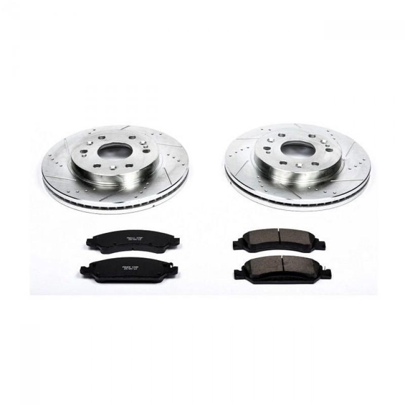 Power Stop Front Ceramic Brake Pad and Drilled & Slotted Rotor Kit for 07-18 Chevrolet Silverado and GMC Sierra 1500