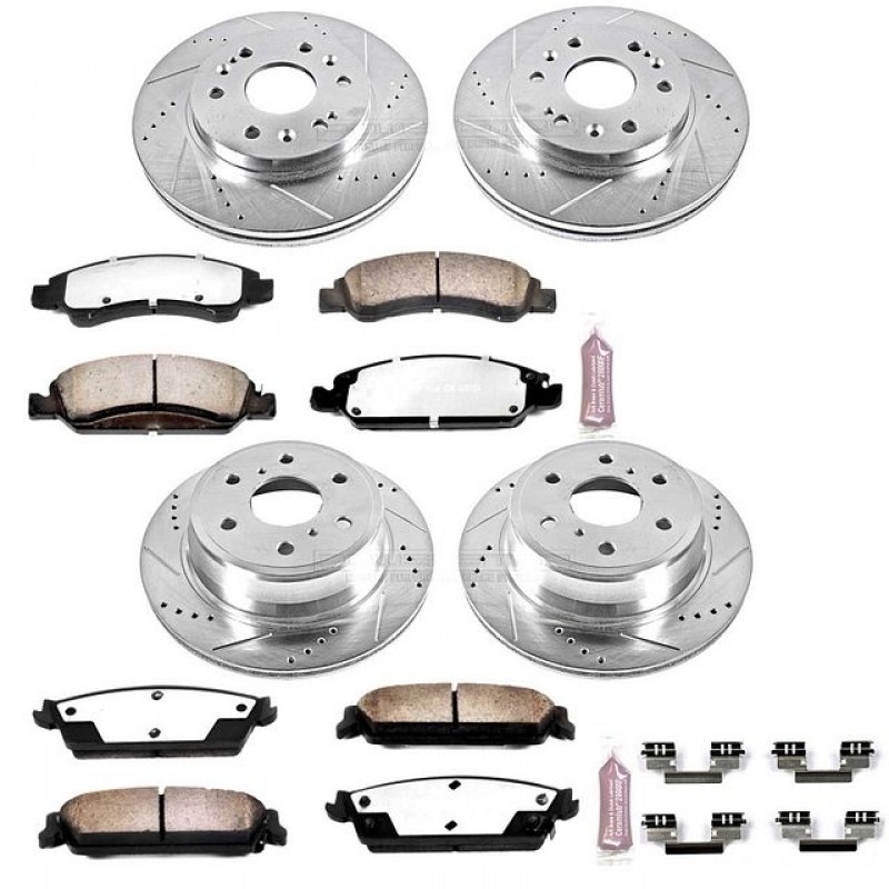 Power Stop Front and Rear Z36 Truck & Tow Brake Pad and Rotor Kit for 07-13 Chevrolet Silverado and GMC Sierra 1500