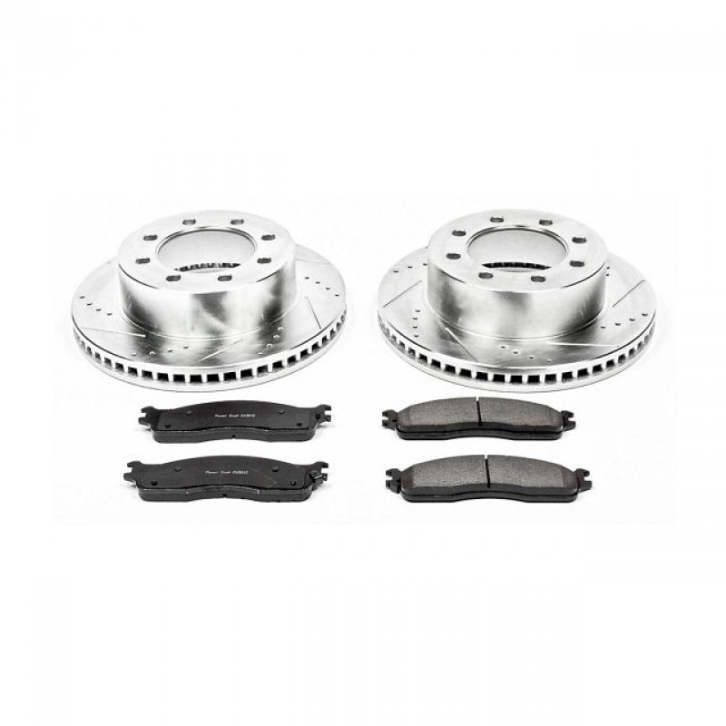 Power Stop Front Ceramic Brake Pad and Drilled & Slotted Rotor Kit for 06-08 Dodge Ram 1500 and 03-08 Ram 2500/3500