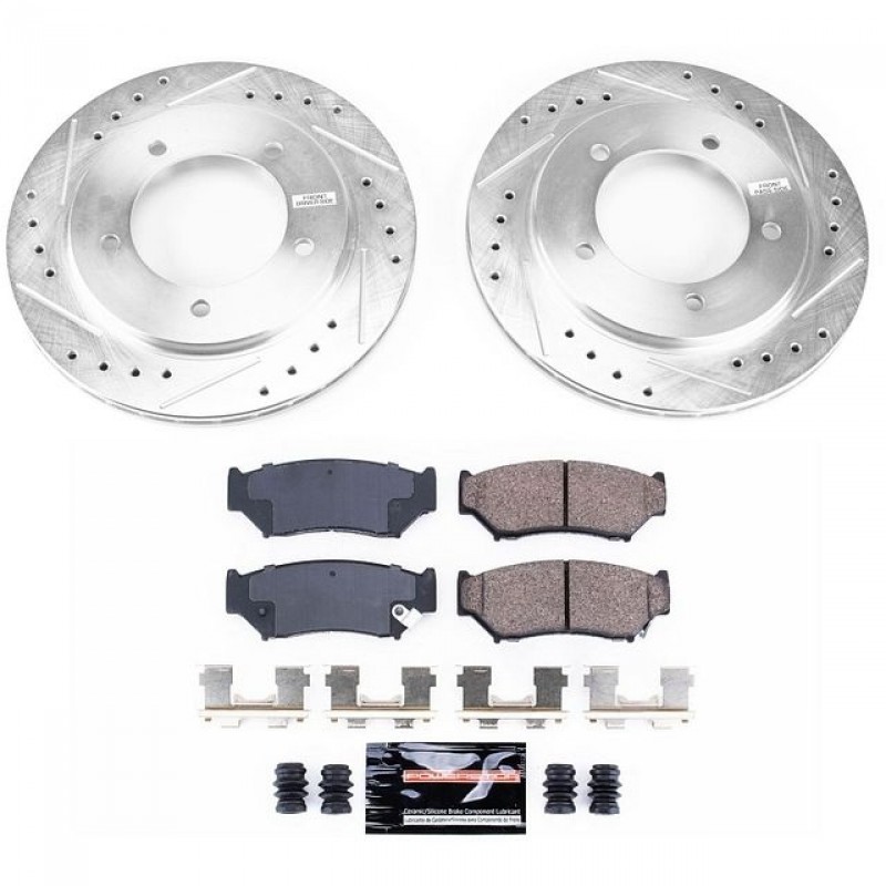 Power Stop Front Ceramic Brake Pad and Drilled & Slotted Rotor Kit for 00-04 Chevrolet Tracker