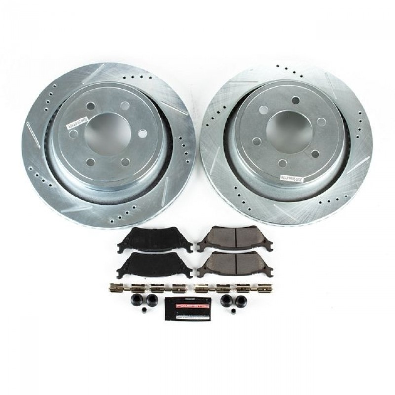Power Stop Rear Ceramic Brake Pad and Drilled & Slotted Rotor Kit for 12-18 Ford F150