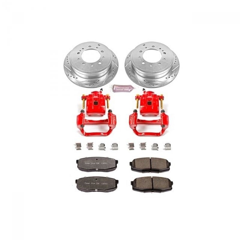 Power Stop Rear Z36 Truck & Tow Brake Pad and Rotor Kit with Red Powder Coated Calipers for 07-15 Toyota Tundra