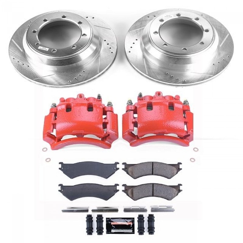 Power Stop Rear Z23 Evolution Brake Pad and Rotor Kit with Red Powder Coated Calipers for 00-03 Ford F150, 2004 F150 Heritage