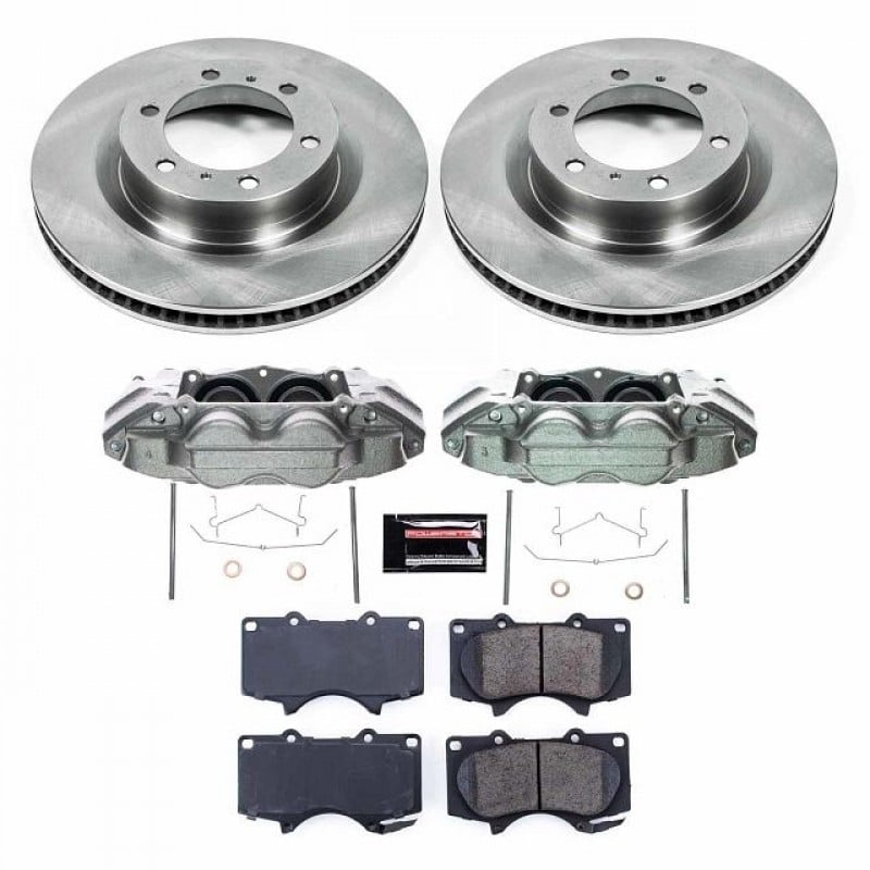 Power Stop Front Stock Replacement Brake Pad and Rotor Kit with Calipers for 2015+ Toyota 4Runner