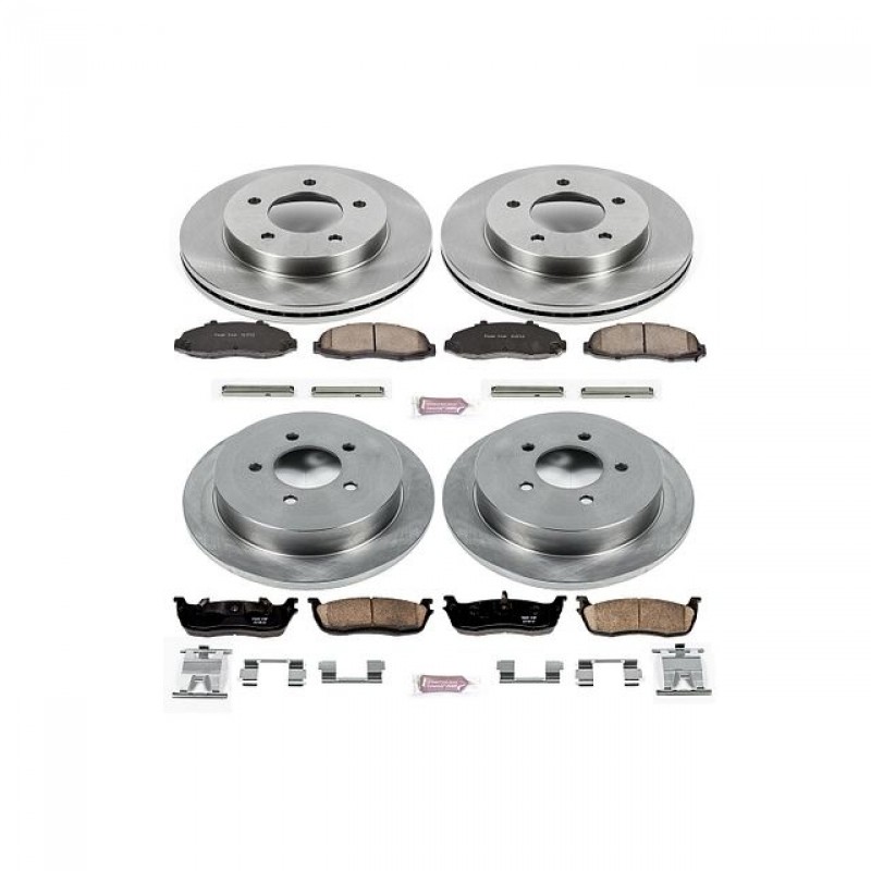 Power Stop Front and Rear Stock Replacement Brake Pad and Rotor Kit for 00-03 Ford F150, 2004 F150 Heritage 4WD 5-Lug