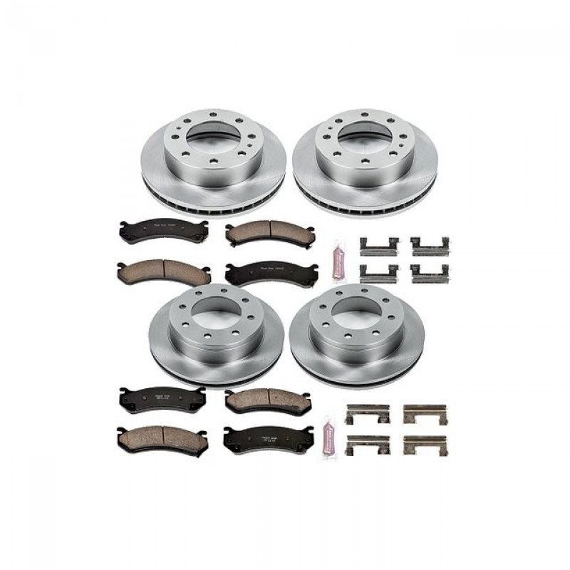 Power Stop Front and Rear Stock Replacement Brake Pad and Rotor Kit for 01-03 and 05-06 Chevrolet Silverado and GMC Sierra 1500, 2007 Classic Model