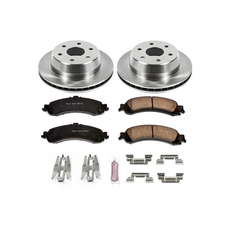 Power Stop Rear Stock Replacement Brake Pad and Rotor Kit for 01-05 Chevrolet Silverado and GMC Sierra 1500