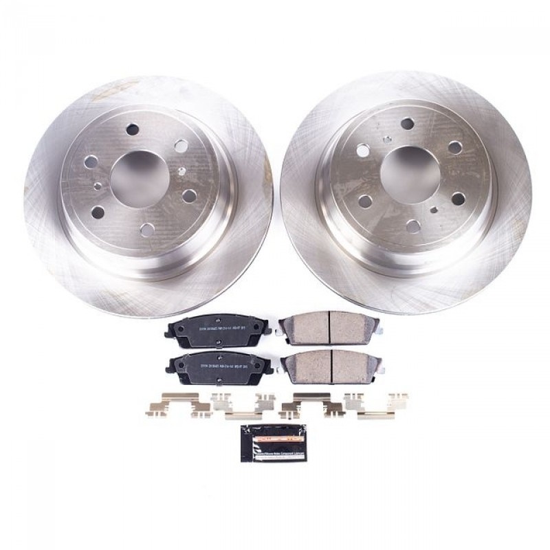 Power Stop Rear Stock Replacement Brake Pad and Rotor Kit or 07-13 Chevrolet Silverado and GMC Sierra 1500