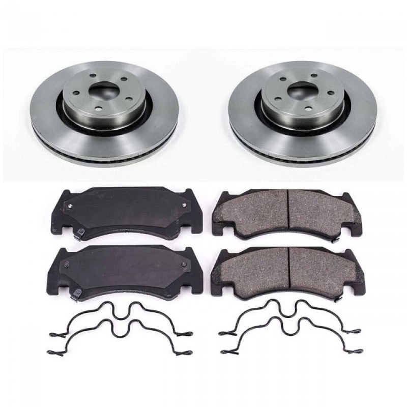 Power Stop Front Stock Replacement Brake Pad and Rotor Kit for 05-06 Dodge Ram 1500