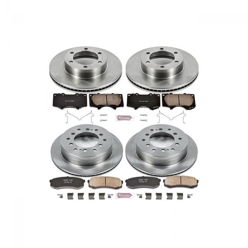 Power Stop Front and Rear Stock Replacement Brake Pad and Rotor Kit for 01-07 Toyota Sequoia
