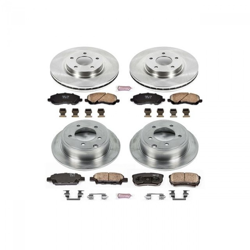 Power Stop Front and Rear Stock Replacement Brake Pad and Rotor Kit for 07-17 Jeep Compass and Patriot with 10.3" Rear Rotors