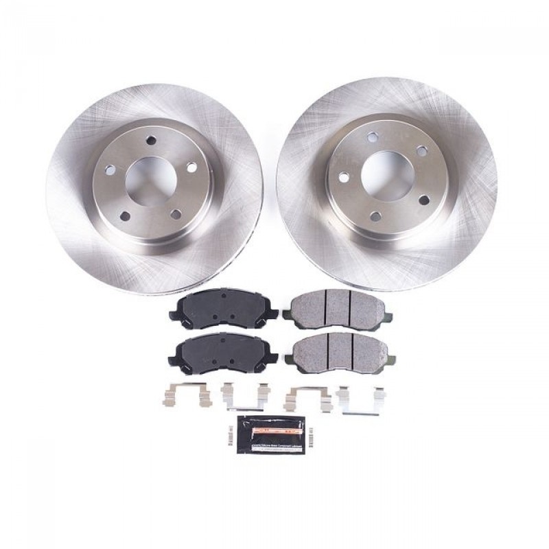 Power Stop Front Stock Replacement Brake Pad and Rotor Kit for 07-17 Jeep Compass and Patriot