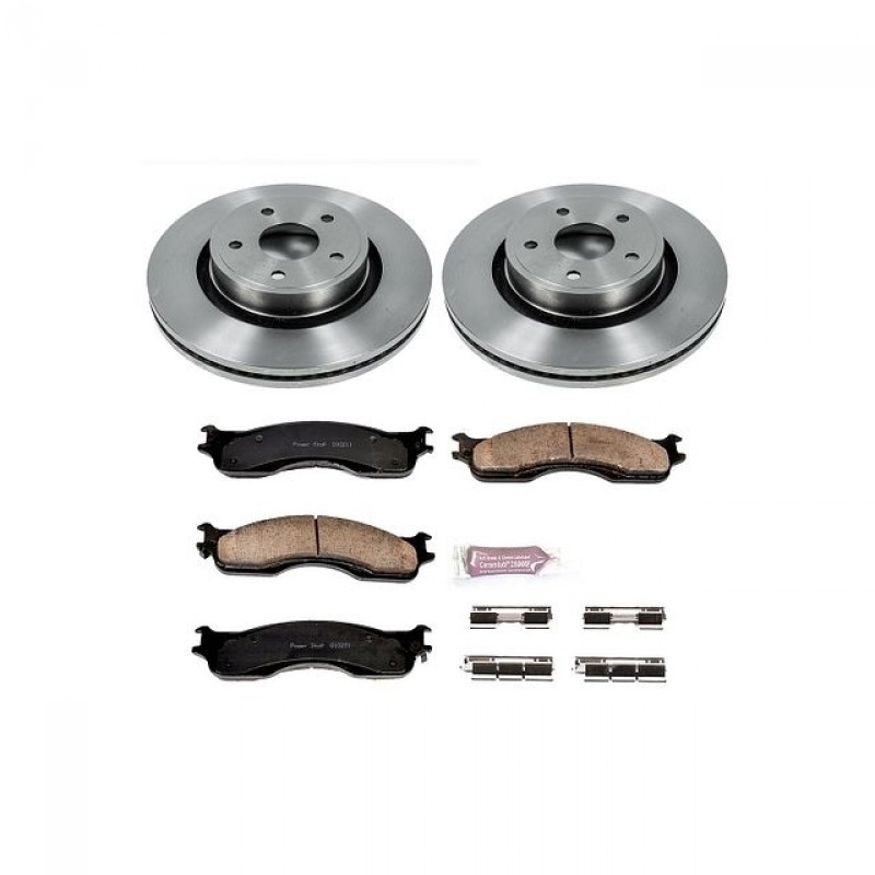 Power Stop Front Stock Replacement Brake Pad and Rotor Kit for 2004 Dodge Ram 1500