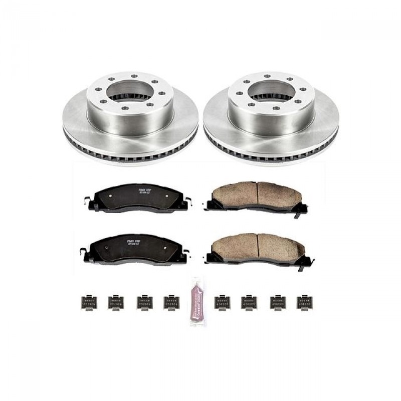Power Stop Front Stock Replacement Brake Pad and Rotor Kit for 2012 Dodge Ram 1500, 09-10 Ram 2500/3500
