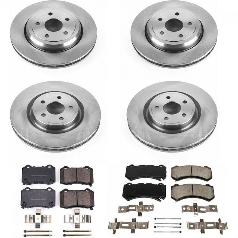 Power Stop Front and Rear Stock Replacement Brake Pad and Rotor Kit for 12-17 Jeep Grand Cherokee WK SRT