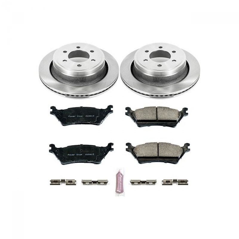 Power Stop Rear Stock Replacement Brake Pad and Rotor Kit for 12-18 Ford F150