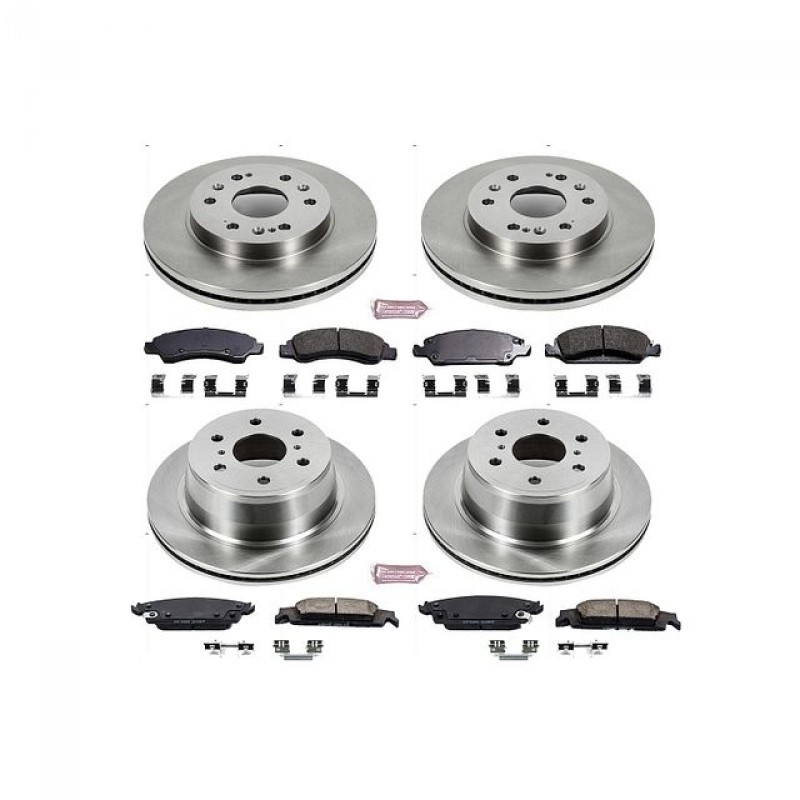 Power Stop Front and Rear Stock Replacement Brake Pad and Rotor Kit for 14-18 Chevrolet Silverado and GMC Sierra 1500, 2019 Classic Model