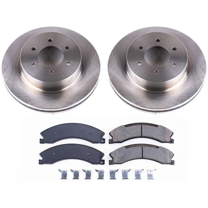 Power Stop Front Stock Replacement Brake Pad and Rotor Kit for 2016+ Nissan Titan XD