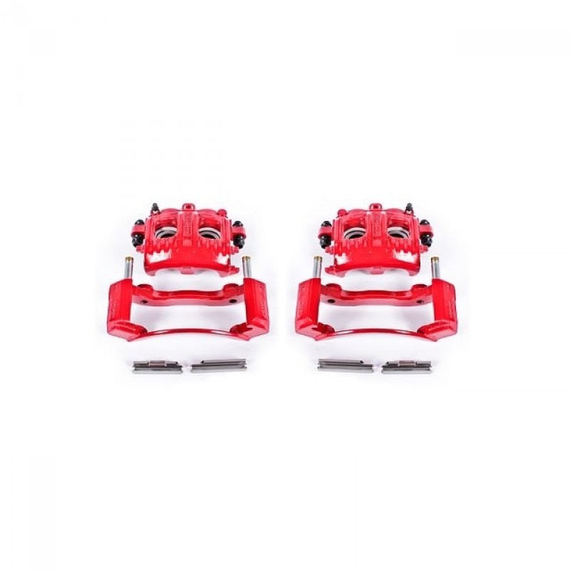 Power Stop Front Pair of Red Powder Coated Calipers for 99-03 Ford F150, 2004 F150 Heritage