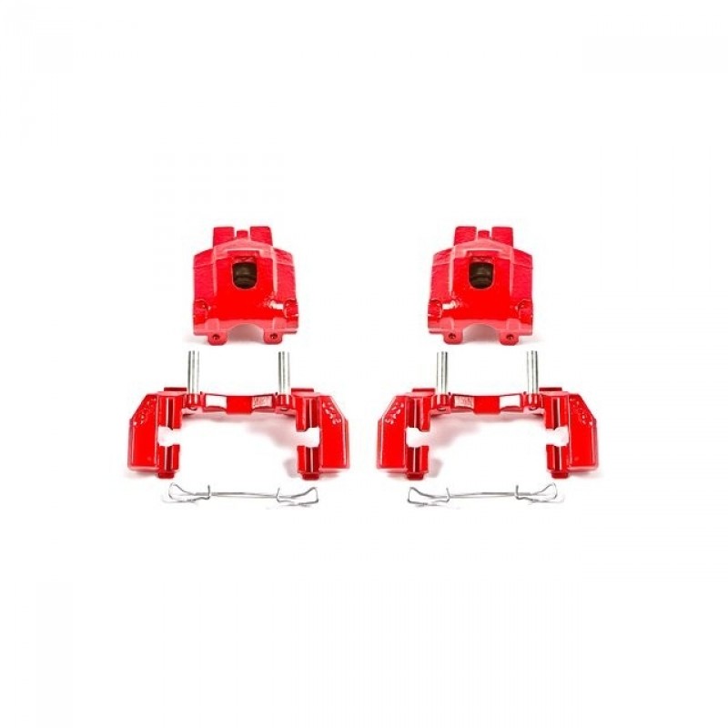 Power Stop Rear Pair of Red Powder Coated Calipers for 99-04 Jeep Grand Cherokee WJ