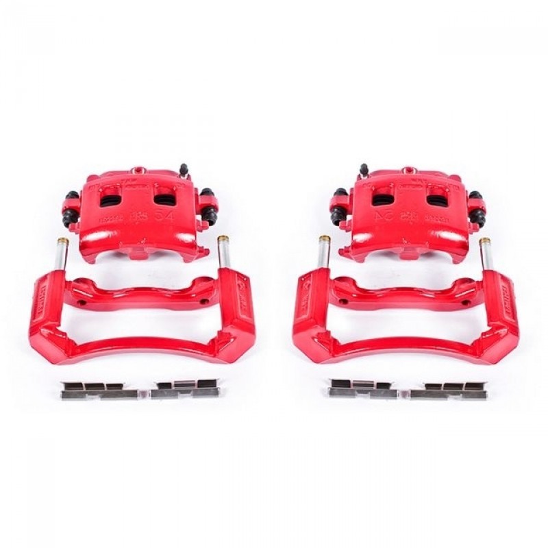 Power Stop Front Pair of Red Powder Coated Calipers for 02-05 Dodge Ram 1500