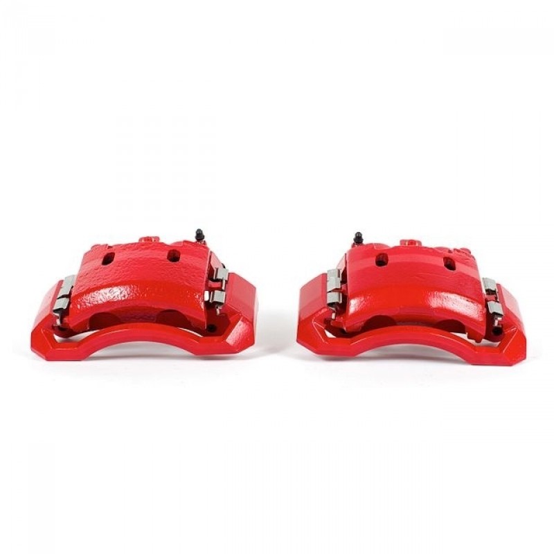 Power Stop Front Pair of Red Powder Coated Calipers for 06-08 Dodge Ram 1500, 03-08 Ram 2500/3500