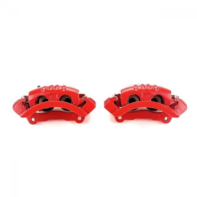 Power Stop Rear Pair of Red Powder Coated Calipers for 06-08 Dodge Ram 1500, 03-08 Ram 2500/3500