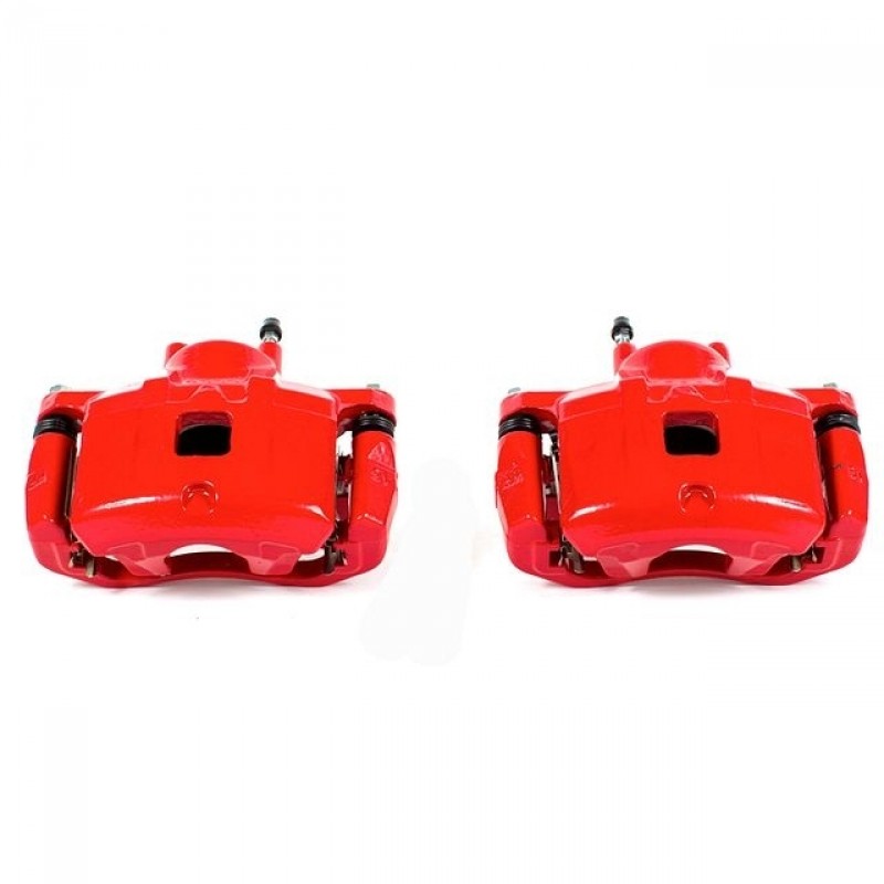 Power Stop Front Pair of Red Powder Coated Calipers for 07-17 Jeep Compass and Patriot