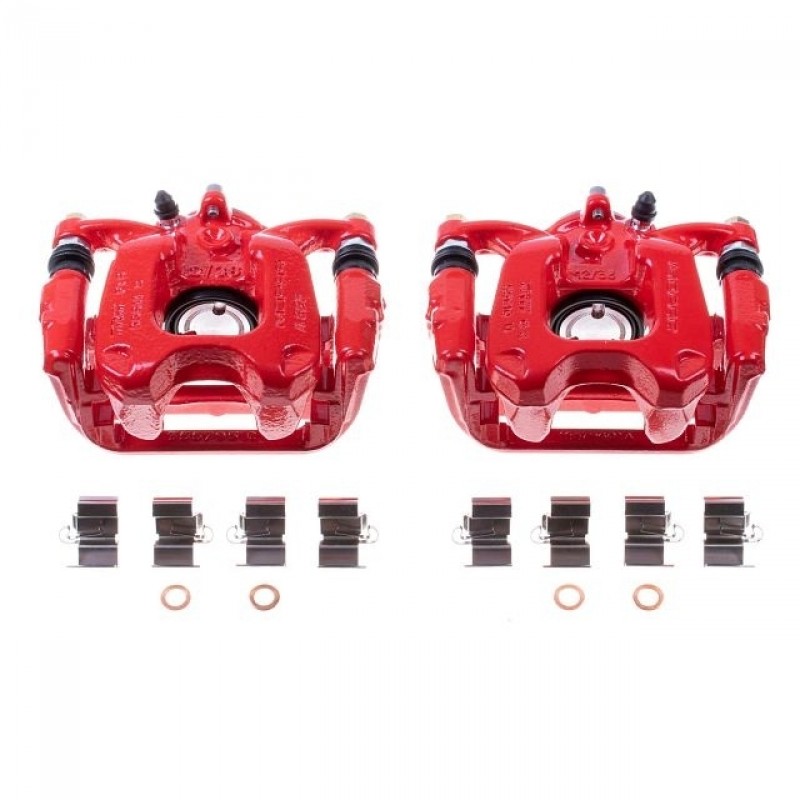 Power Stop Rear Pair of Red Powder Coated Calipers for 15+ Jeep Renegade BU