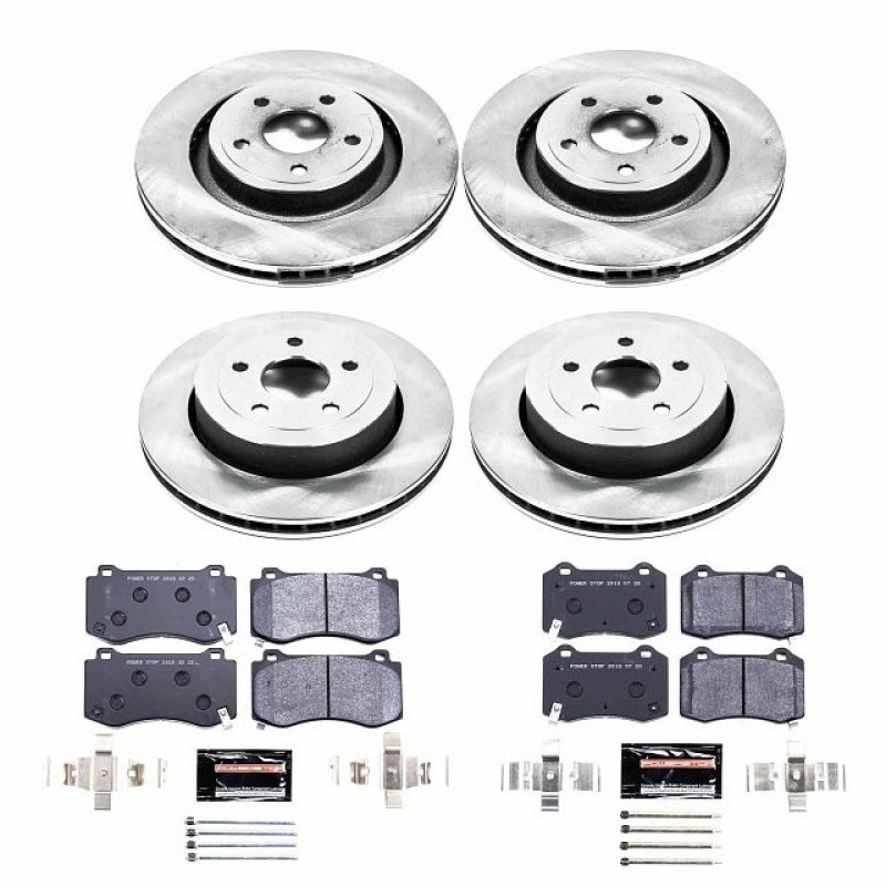 Power Stop Front and Rear Track Day Brake Pad and Rotor Kit for 06-10 Jeep Grand Cherokee WK