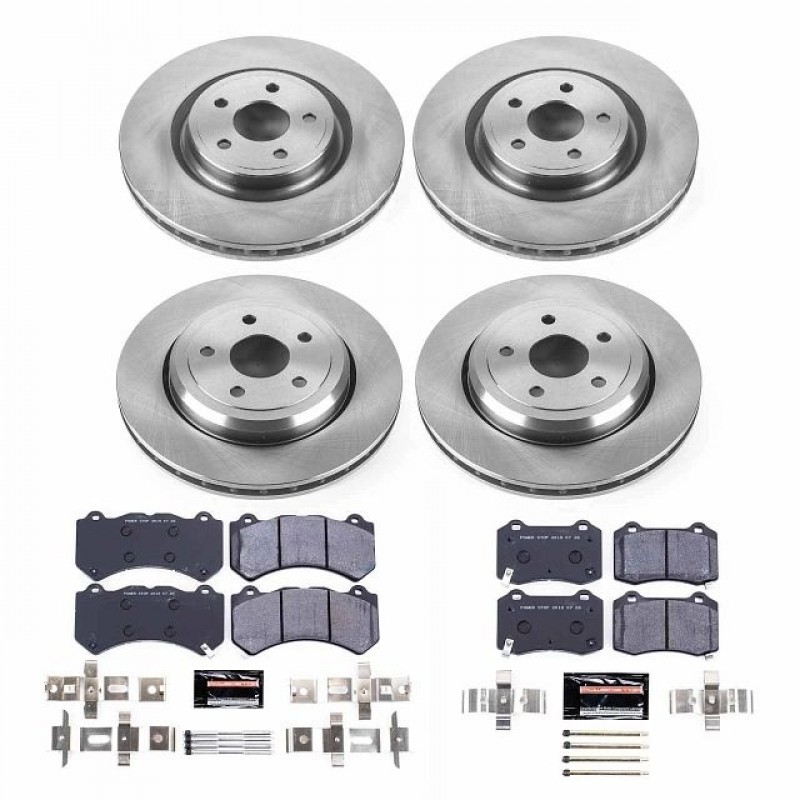 Power Stop Front and Rear Track Day Brake Pad and Rotor Kit for 12-17 Jeep Grand Cherokee WK SRT