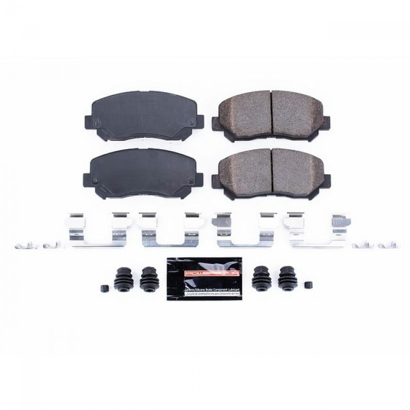 Power Stop Front Z23 Evolution Carbon-Fiber Ceramic Brake Pads for 14+ Jeep Cherokee KL with Single Piston Front Calipers