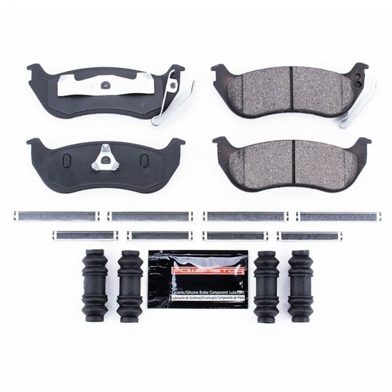 Power Stop Rear Z23 Evolution Carbon-Fiber Ceramic Brake Pads for 03-06 Jeep Wrangler TJ, 03-07 Liberty