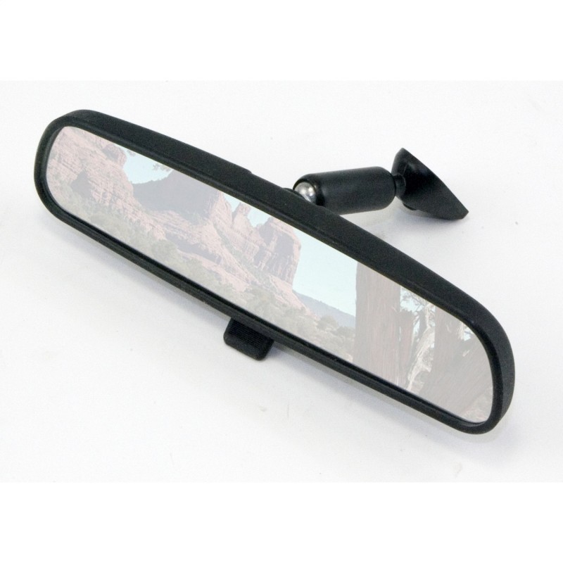 Omix This universal replacement rear view mirror from Omix attaches to the button already on your windshield.