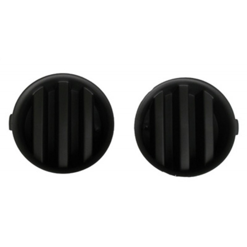 Omix This pair of black fog light inserts fit into the fog light holes in the front bumper cover of 06-10 Jeep Commander