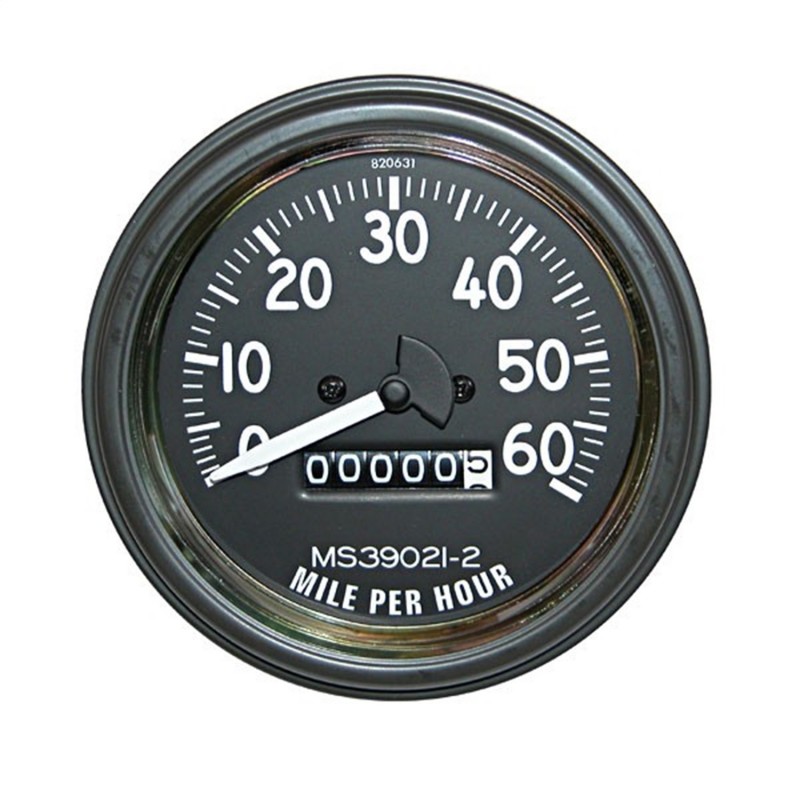 Omix This replacement 0-60 MPH speedometer gauge from Omix has a built-in odometer. Fits 46-49 Willys CJ2A, 49-53 CJ3A, 