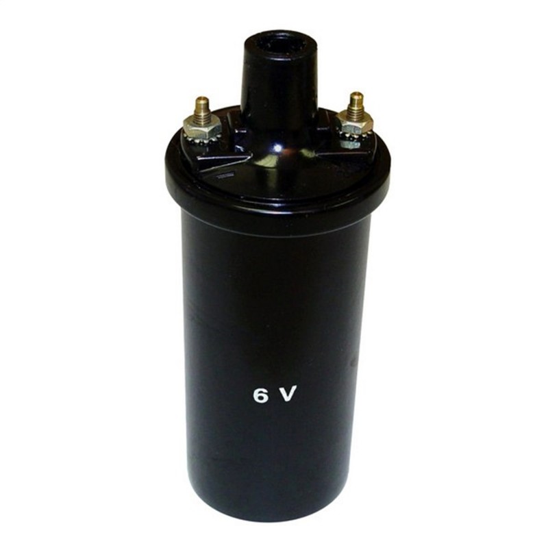 Omix Ignition Coil, 6V, 41-45 MB, 41-45 GPW, 45-49 CJ2A, 48-53 CJ3A, 53-58 CJ3B, 55-58 CJ5, 55-58 CJ6, 46-58 Truck, 46-5