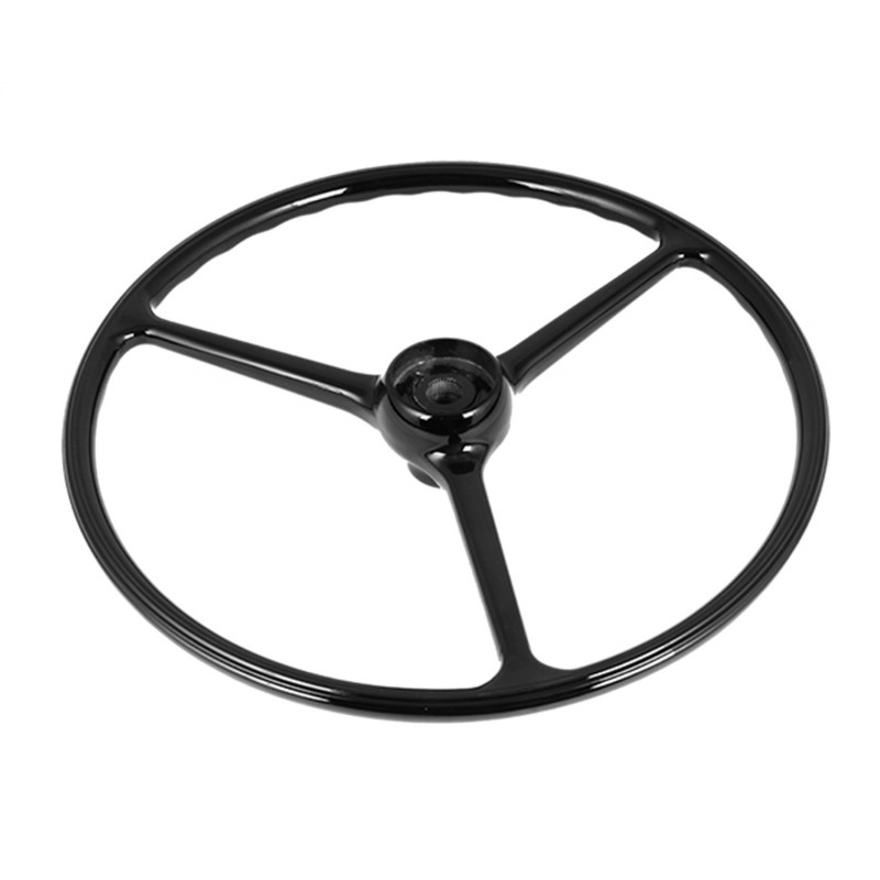 Omix This black steering wheel from Omix fits 64-75 Jeep CJ models.